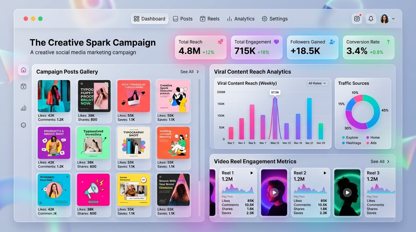 Creative Social Media Marketing Campaign and Engagement Dashboard